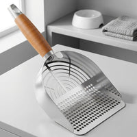 Cat Waste Sifter and Sieve with 304 Stainless Steel Deep Angled Sifting Tool for Clumping, Tofu and Mineral Pellets