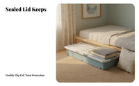 Wheeled Storage Bin Space-Saving Wheeled Under-Bed Container particlesshield