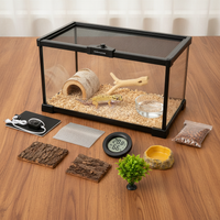 Reptile Terrarium Starter Kit with Heating and Landscaping for Snakes, Lizards, and Geckos