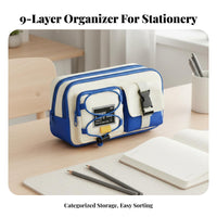 Large Capacity Pencil Case Multifunctional Multi-Compartment Pen Pouch Portable Student Pencil Box for Girls, Teens, School, Desk Organization, Travel