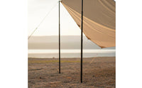 2 Pieces Foldable Tent Pole Set Easy Assembly Adjustable Tarp Pole Set Foldable Awning Support Rod Rust-Resistant