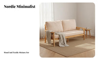 Minimalist Design Cushisoled Wood Bench Space-Saving Couch Year-Round Use Loveseat Sturdy Construction for Apartment Dwellers, Homeowners, Couples, Living Room, Small Areas, Bedroom