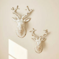 2 Pieces Deer Head Wall Decor Farmhouse Deer Head Wall Hanging 3D for Living Room