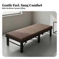 Foldable Design Single Folding Cot Space-Saving Rollaway Bed with Mattress Reinforced Frame Household Furniture Installationno-Assembly for Office Workers, Apartment Dwellers, Students, Dorm Room, Bedroom, RV Travel