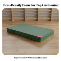 Foldable Folding Gymnastics Mat Multi-Purpose Thick Tumbling Mat Shock Absorbing Combat Arts Training Pad High-Density Foam for Gymnasts, Cheerleaders, Dance Studio, Home Gym, Workouts, School