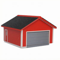 Roll-up Door 1/64 Garage Diorama Pitched Roof Miniature Garage Model Ribbed Texture