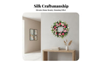 Artificial Peony Wreath Realistic Flowers Rosy Flower Door Wreath Front Door Flower Arrangement No Maintenance Required