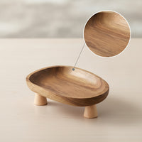 Compact Oval Tray with Legs Decorative Elevated Wooden Tray Elegant Smooth for Coffee Table