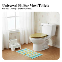 Easy to Install Universal Toilet Lid Quiet Operation Resin Toilet Seat Comfortable Bathroom Fixture Non-Yellowing for Homeowners, DIY Enthusiasts, Adults, Restroom, Home, Hotel