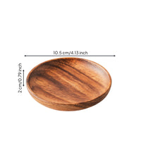 Acacia Wood Dish Round Wooden Dish with edge Shallow Wooden Tray with Lip for Entertaining, Tea Time