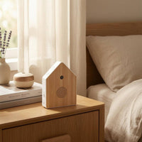 Compact House-Shaped Sound Machine White birdSong Sound Machine Sensor Window Indoor Device Side Buttons