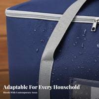 Large Capacity Storage Bag Water Resistant Oxford Cloth Quilt Bag Dampness-Resistant Bedding Storage Container for Movers, Families, Closet, Bedroom