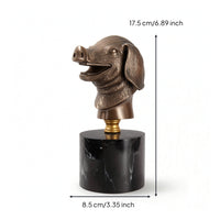 Animal Bust Sculpture Metal-Like Tabletop Ornament Small Tabletop Statue for Homeowners, Living Room