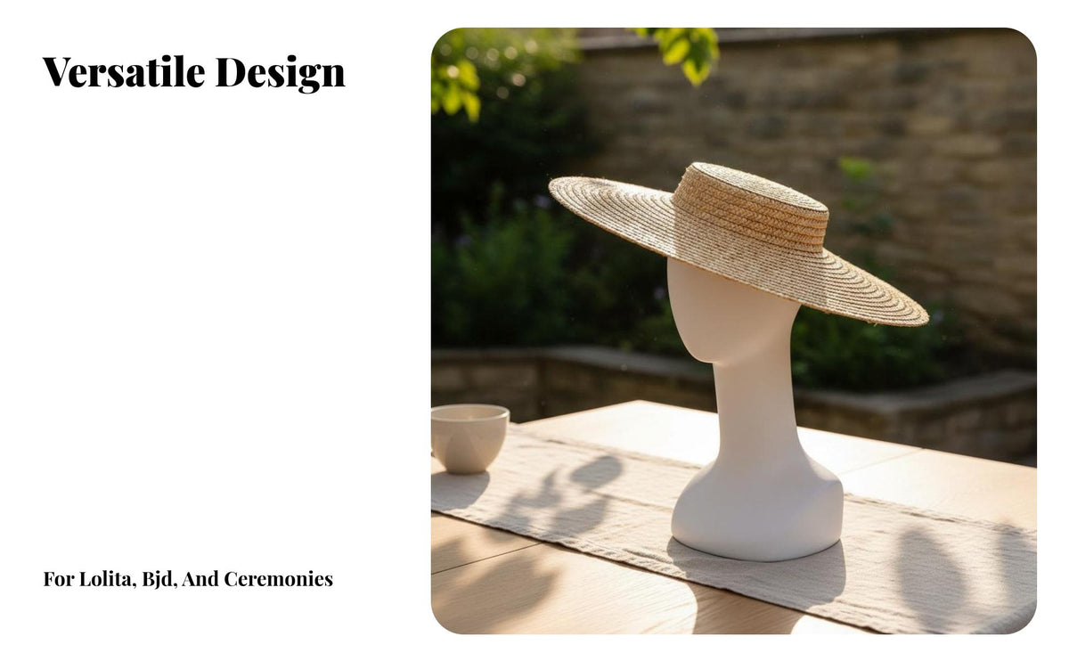 Flat Tops Hat Base DIY Bonnet Lightweight Woven Boater Hat Blank for Crafters, Costume Making
