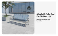 Foldable Design Fold-foldable Sleeper Bench Space-Saving Multi-Configuration Foam Mattress Easy to Convert Sofa Bed Thick Padding for Apartment Dwellers, Homeowners, Living Room, Small Spaces, Waiting Area, RV / recreational vehicle