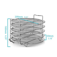 Stainless Steel Five-Tier Rack Wire-Mesh Stackable Dehydrator Rack Round Appliance Compact for Home Cooks, Dehydrating, Steamer, Kitchen