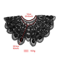 Capelet with Beaded Detailing Elegant Mesh Capelet with Sequins Embellished