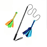 Interactive Dog Flirt Pole with Rope Lure Padded Dog Teaser Wand with Rope Toys Extendable Retractable Flirt Pole with Tassels Sturdy for Training