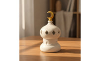 incense Burner with Moon-Shaped Moon Decorative Castle Scent Burner Sculptural Statue for Festival Decor