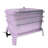 Slimline Vermicomposting System with Stackable Trays Raised Compost Bin with Faucet Space-Saving Compost Bin with Spigot Moisture-Balancing for Homeowners