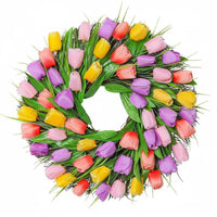 Artificial Flower Wreath Lively Colors Flower Wreath Vivid Tint Interior Decoration for Fireplace