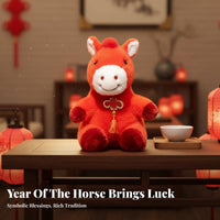 Horse Year Festivity Representative Character Doll Great Gift Chinese New Year Horse Doll Soft Material House Decoration for Kids, Adults