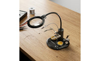 Soldering Station with Magnifier Flexible Helping Hands Soldering Tool Magnifying Glass with Light Lighted for Technicians