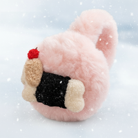 Korean Style Plush Earmuffs for Winter, Cute Puppy Design, Double-Sided Warmth, Cold Protection for Cycling