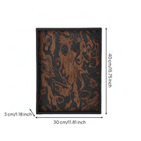 Leather-Edged Wood Tray Modern Rectangular Wooden Tray Decorative Serving Platter