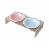 Ceramic Pet Bowl with Simple to Clean to Clean Acrylic Bowl Stand Dishwasher Raised Feeding Station for Cats, Kittens