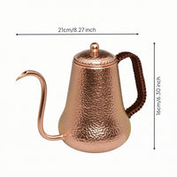 Gooseneck Coffee Pot Long Spout Copper Coffee Pot Domed Lid Kitchenware
