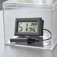 High Accuracy Reptile Thermometer, Hygrometer Humidity Meter with Digital LCD, Thermometer Temperature Monitor with Probe for Snakes and Geckos