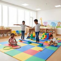 114 Pieces Physical Activity Preschool Gym Play Set Multifunction Kids Fitness Equipment Set Colorful for Preschoolers, Kindergarten, Home