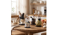 4 Pieces Chef Figurine Jolly Resin Figurine Charming for Cafe