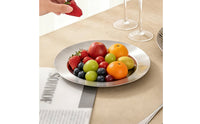 Irregular Round Fruit Plate Shallow Serving Tray with Wide Rims Low-Profile Fruit Tray for Hosts, Home Interior Designers, Hotel
