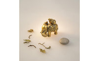 Brass Elephant Figurine Intricate Details Miniature Tea Ceremony Figurine Pet Hand-Polished Small Statue for Collectors, Desktop, Car Dashboard