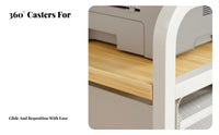 Mobile Printer Stand Lockable Casters Multi-Level Rolling Cart for Small Spaces
