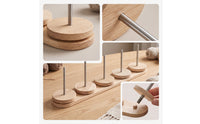 Natural Yarn Spindle Rack Stable Yarn Holder with Five Shafts Heavy-Duty Craft Tool Slimline for Knitters, Crocheters, Weavers, Knitting