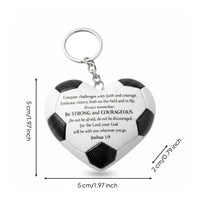 Soccer Heart Keychain Resin Soccer Ball Heart Pendant Lightweight Football Keyring for Keys, Backpack
