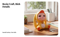 Creative Gift Cute Bunny Savings Bank Vivid Details Cartoon Creature Piggy Bank Fine Workmanship for Girls, Kids, Bedroom