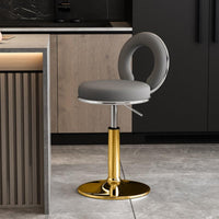Padded Backrest Adjustable Swivel Stool with Loop Back Upholstered Cushion Adjustable Swivel Chair with Footrest Stable Base Counter Seating Modern Design for Beauticians, Homeowners, Bar Owners, Beauty Salon, Restaurant, Kitchen, Dining Room