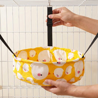Cat Hammock Hanging Cat Bed with Metal Hooks, Round Basket Cat Cage Hammock and Bed, Soft Multi-Season Pet Cage Accessory for Daily Resting