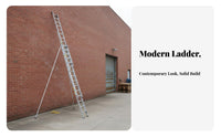 3-Section Extension Ladder High Load Capacity Telescopic Fire Ladder Anti-Slip Rungs for Firefighters, Home Renovation, Building Exteriors, Warehouses