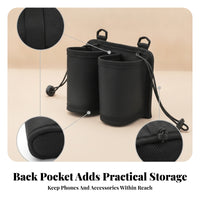 Mesh Cup Holder Bag Rear Storage Pocket Lightweight Luggage Handle Cup Holder Bag Suitcase Handle Organizer Multiple Pockets Black
