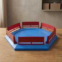 Concentric Rings Hexagonal Rotating Arena Raised Rim Plastic Battle Arena