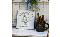 Iron Plaque with Hanging Hook Distressed Square Wall Plaque Weathered for Porch