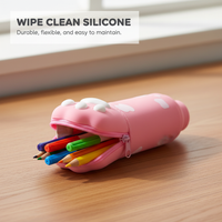 Retractable Silicone Pen Pencil Case Cute Cat Paw Design