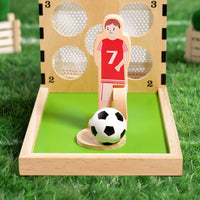 Wooden Tabletop Football Game with Target Board Compact Toy Football Game Competitive Fast-Paced for Playroom