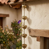 Openwork Flower Rain Chain Soothing Sound Gutter Rain Chain Rust-Resistant Outdoor Decor Anti-Corrosion
