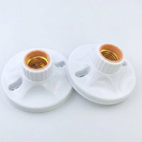 Ceiling Rose with E27 Lamp Holder for Garage Lighting, Round Shape Light Fitting for Workshop Lighting, Ceramic Inner Liner, Mounting Screws